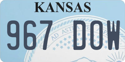 KS license plate 967DOW