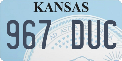 KS license plate 967DUC