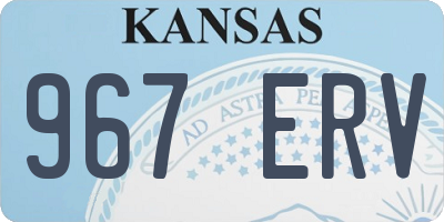 KS license plate 967ERV