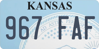 KS license plate 967FAF