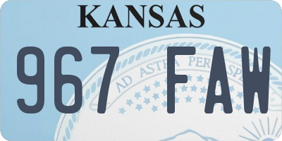 KS license plate 967FAW