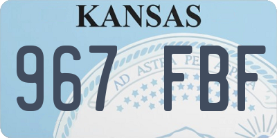 KS license plate 967FBF