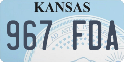 KS license plate 967FDA