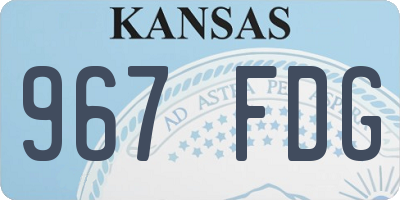 KS license plate 967FDG