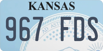 KS license plate 967FDS