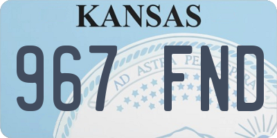 KS license plate 967FND