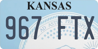 KS license plate 967FTX