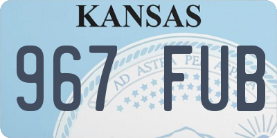 KS license plate 967FUB