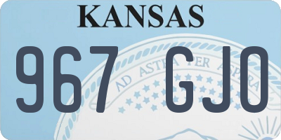 KS license plate 967GJO