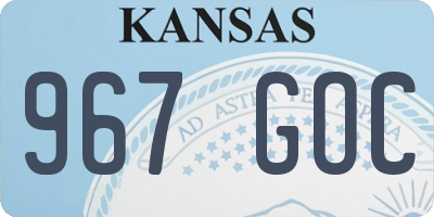 KS license plate 967GOC