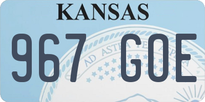 KS license plate 967GOE