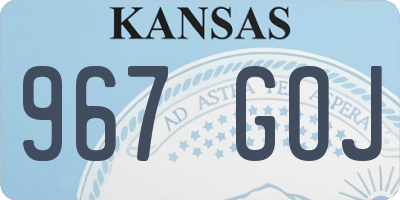 KS license plate 967GOJ