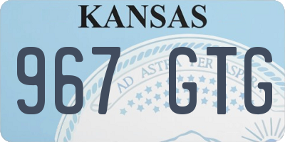 KS license plate 967GTG