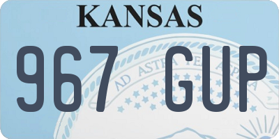 KS license plate 967GUP