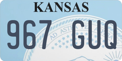 KS license plate 967GUQ