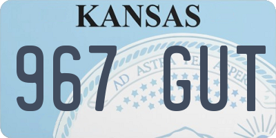KS license plate 967GUT