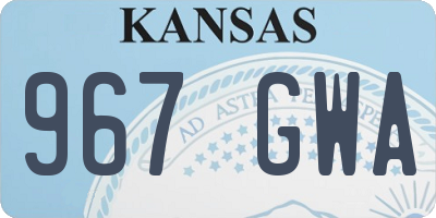 KS license plate 967GWA