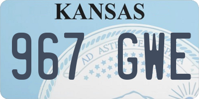 KS license plate 967GWE