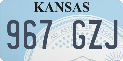 KS license plate 967GZJ