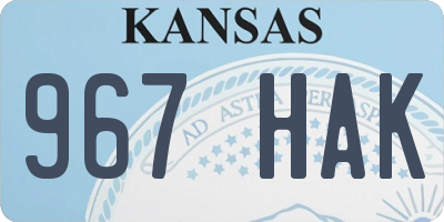 KS license plate 967HAK