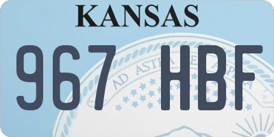 KS license plate 967HBF