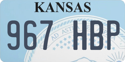 KS license plate 967HBP