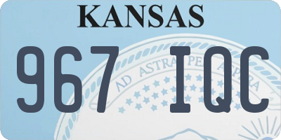 KS license plate 967IQC