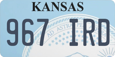 KS license plate 967IRD