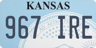 KS license plate 967IRE
