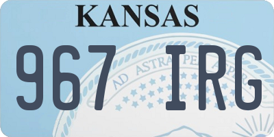 KS license plate 967IRG