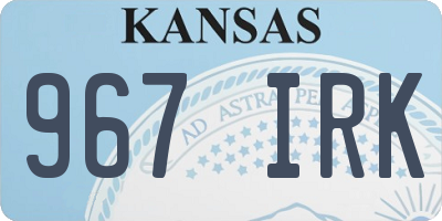 KS license plate 967IRK