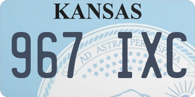 KS license plate 967IXC