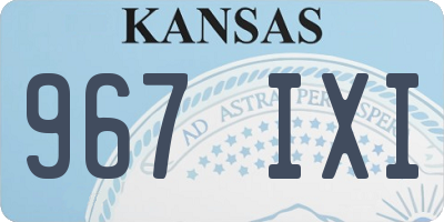 KS license plate 967IXI