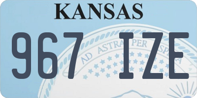 KS license plate 967IZE