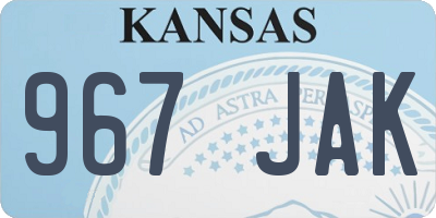 KS license plate 967JAK