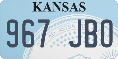 KS license plate 967JBO