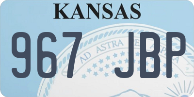 KS license plate 967JBP