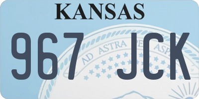 KS license plate 967JCK