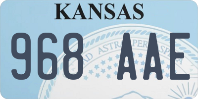 KS license plate 968AAE
