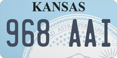 KS license plate 968AAI