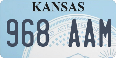 KS license plate 968AAM