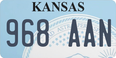 KS license plate 968AAN