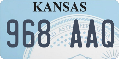 KS license plate 968AAQ