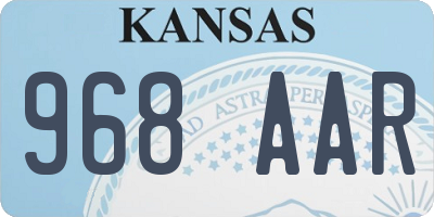 KS license plate 968AAR