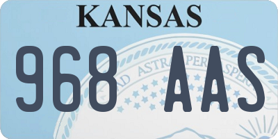 KS license plate 968AAS