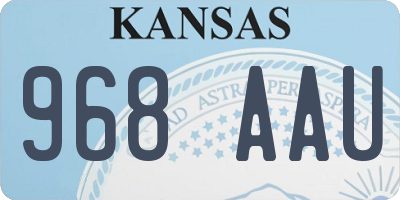 KS license plate 968AAU