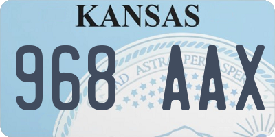 KS license plate 968AAX