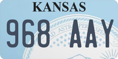 KS license plate 968AAY