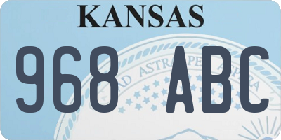 KS license plate 968ABC