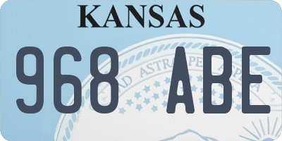 KS license plate 968ABE
